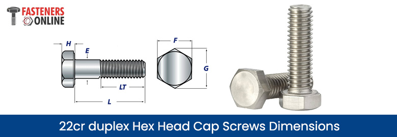 22cr duplex Hex Head Cap Screws Dimensions