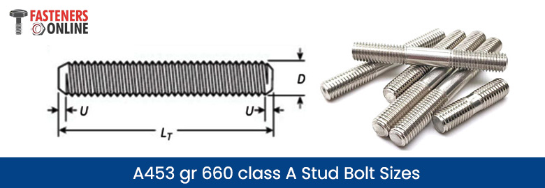 A453 gr 660 class A Stud Bolt Sizes