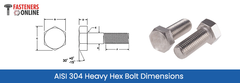 AISI 304 Heavy Hex Bolt Dimensions