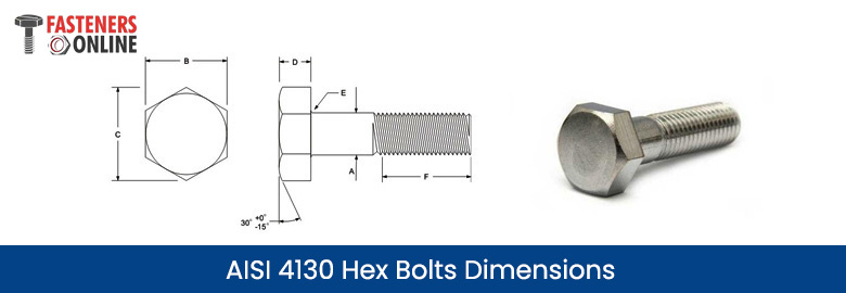 AISI 4130 Hex Bolts Dimensions