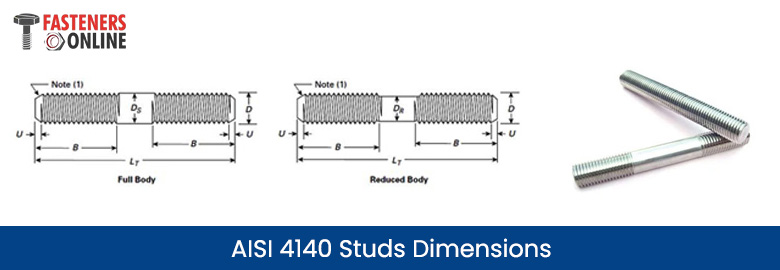 AISI 4140 Studs Dimensions