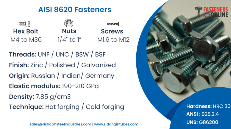 AISI 8620 fasteners