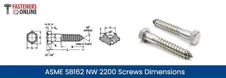 ASME SB162 NW 2200 Screws Dimensions