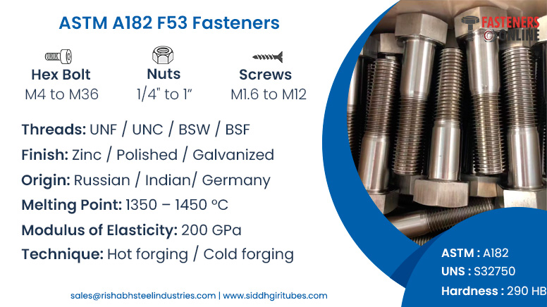 ASTM A182 F53 Fasteners