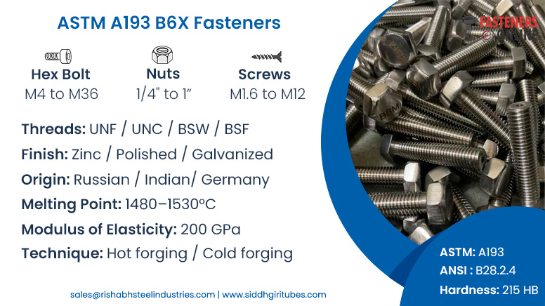 ASTM A193 B6X Fasteners