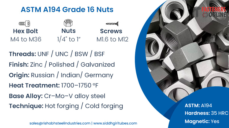 ASTM A194 Grade 16 Nuts