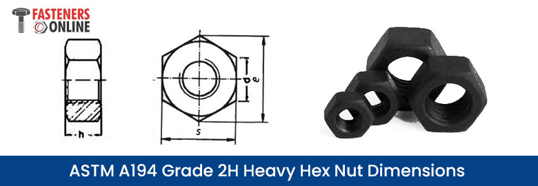 ASTM A194 grade 2H heavy hex nut dimensions
