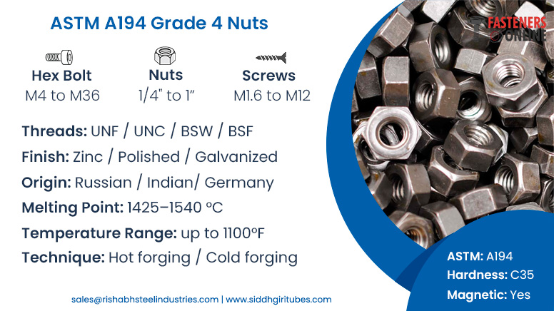 ASTM A194 Grade 4 Nuts