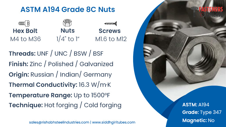ASTM A194 Grade 8C Nuts