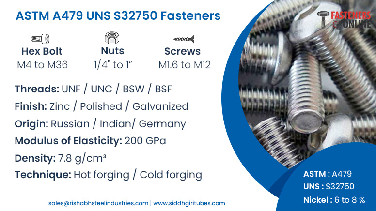 ASTM A479 UNS S32750 Fasteners