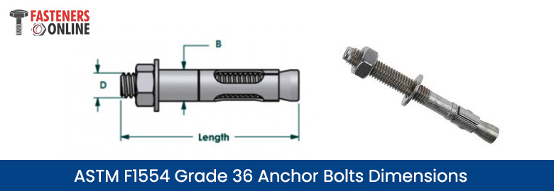 ASTM F1554 grade 36 anchor bolts dimensions