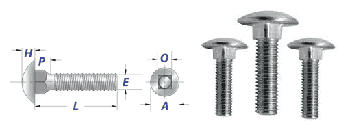 Stainless steel carriage bolts dimensions