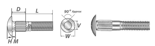 Stainless steel carriage bolts dimensions