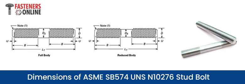 Dimensions of ASME SB574 UNS N10276 Stud Bolt Dimensions of ASME SB574 UNS N10276 Stud Bolt