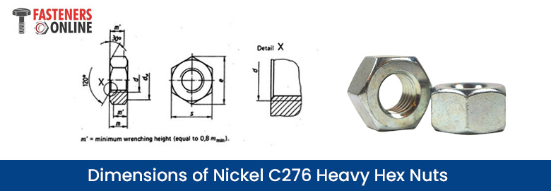 Dimensions of Nickel C276 Heavy Hex Nuts Dimensions of Nickel C276 Heavy Hex Nuts