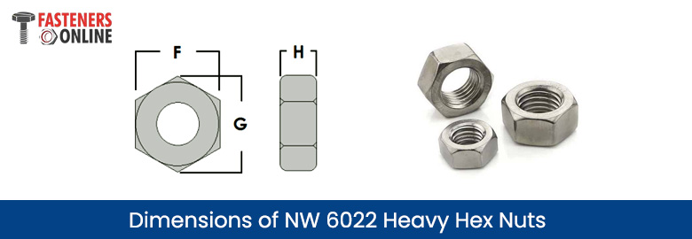 Dimensions of NW 6022 heavy hex nuts