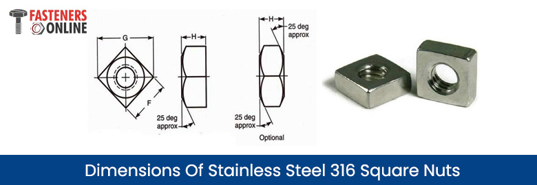 Dimensions Of Stainless Steel 316 Square Nuts