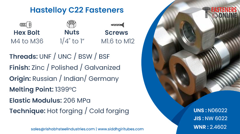 Hastelloy C22 Fasteners