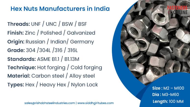 Hex Nuts Manufacturers in India