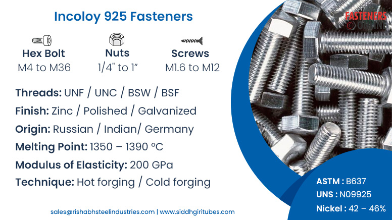 Incoloy 925 Fasteners