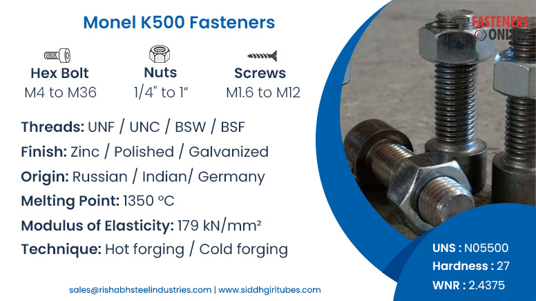 Monel K500 Fasteners