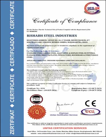 PED certificate