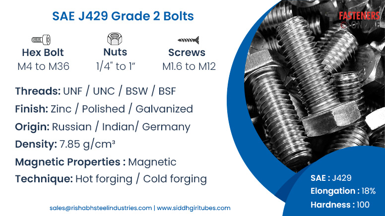 SAE J429 Grade 2 Bolts SAE J429 Grade 2 Bolts