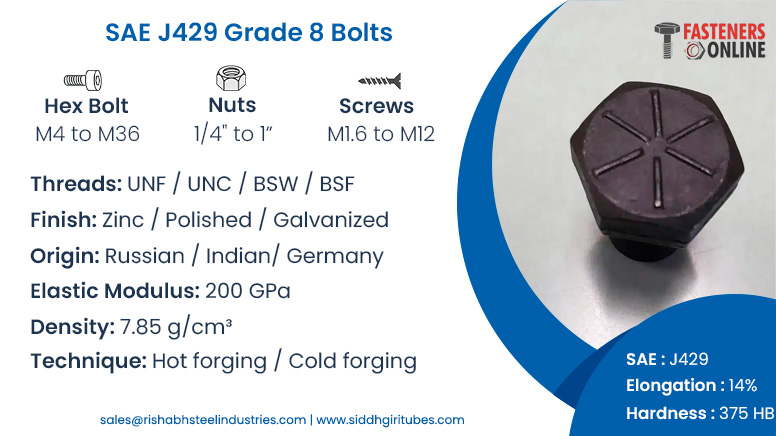SAE J429 Grade 8 Bolts