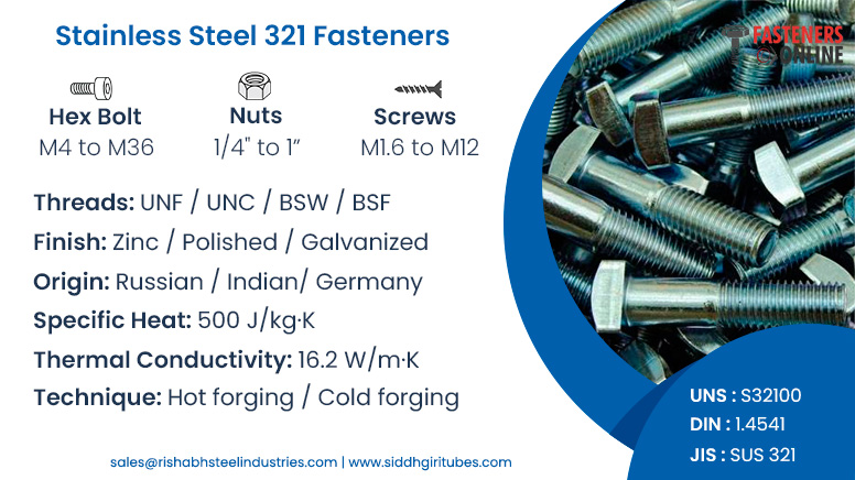 Stainless Steel 321 Fasteners