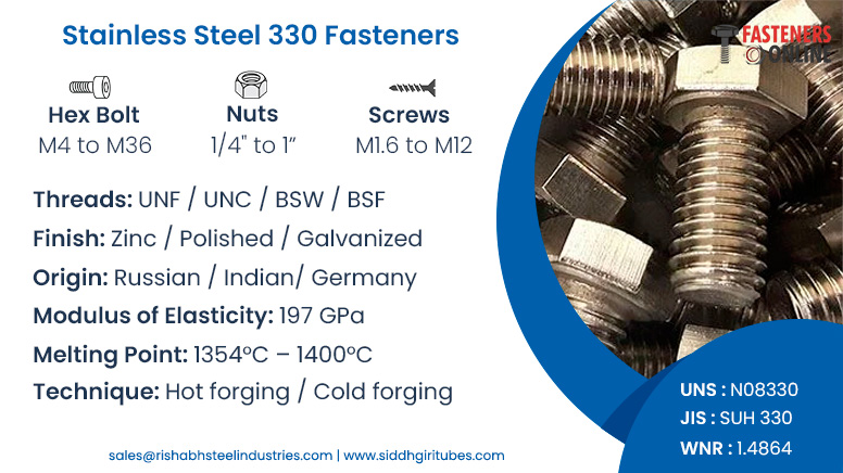 Stainless Steel 330 Fasteners