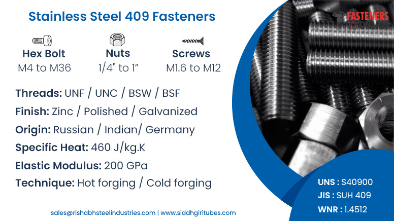 Stainless Steel 409 Fasteners