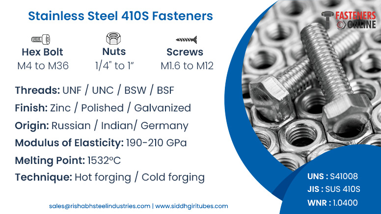 Stainless Steel 410S Fasteners