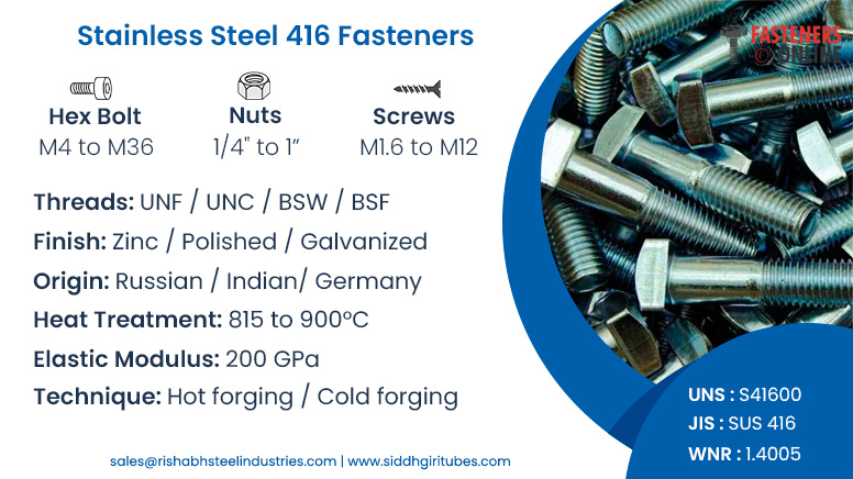 Stainless Steel 416 Fasteners