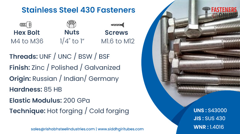 Stainless Steel 430 Fasteners