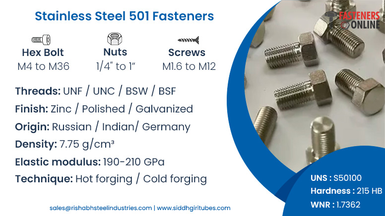 Stainless Steel 501 Fasteners