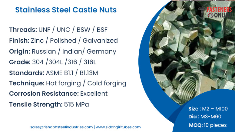 Stainless Steel Castle Nuts
