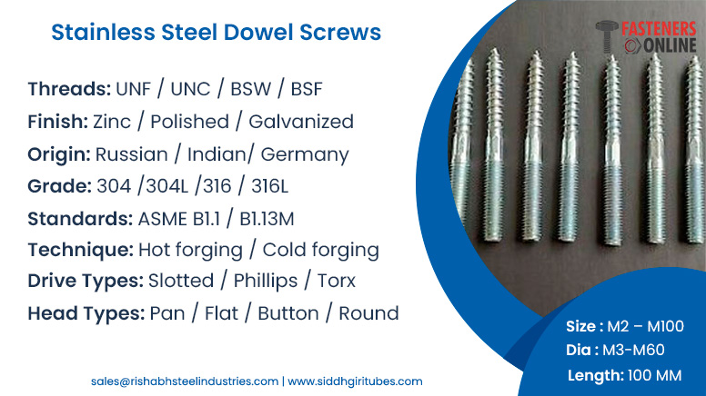 Stainless Steel Dowel Screws