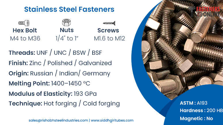 Stainless Steel Fasteners Manufacturer in India