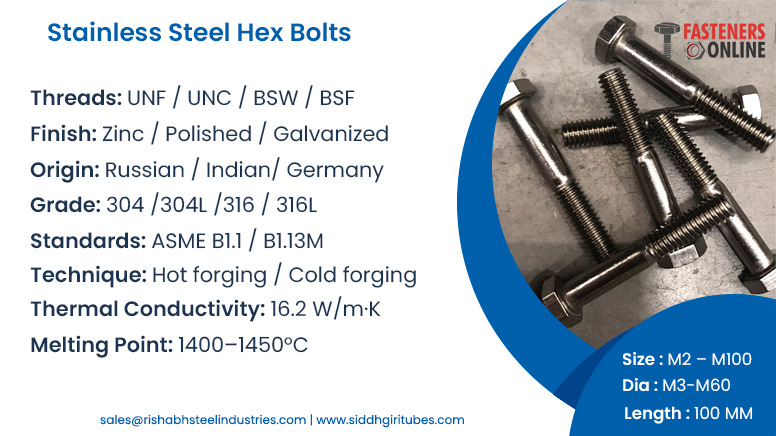 Stainless Steel Hex Bolts