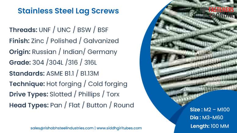 Stainless Steel Lag Screws