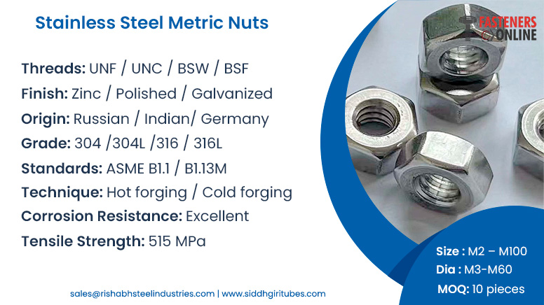 Stainless Steel Metric Nuts