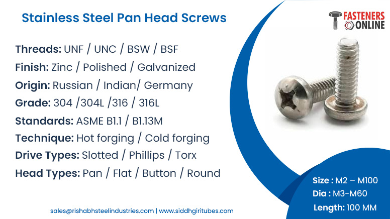 Stainless Steel Pan Head Screws