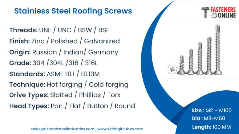 Stainless Steel Roofing Screws