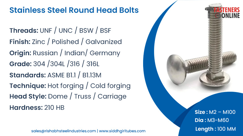 Stainless Steel Round Head Bolts
