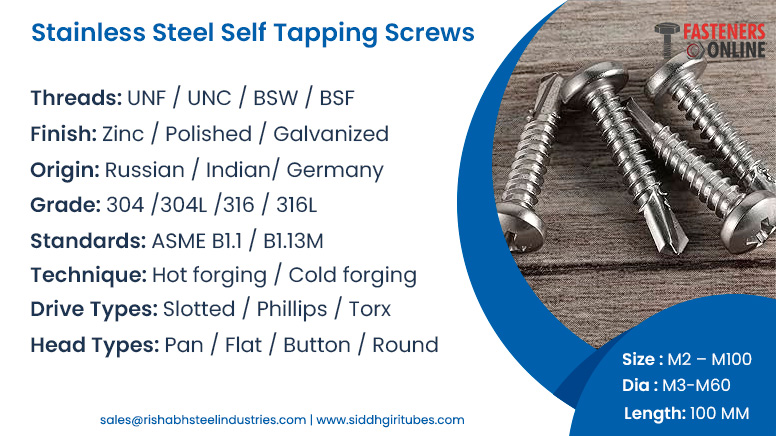 Stainless Steel Self Tapping Screws
