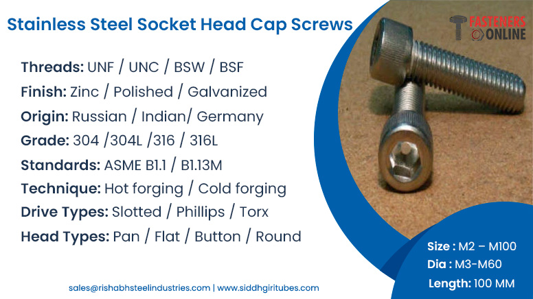 Stainless Steel Socket Head Cap Screws
