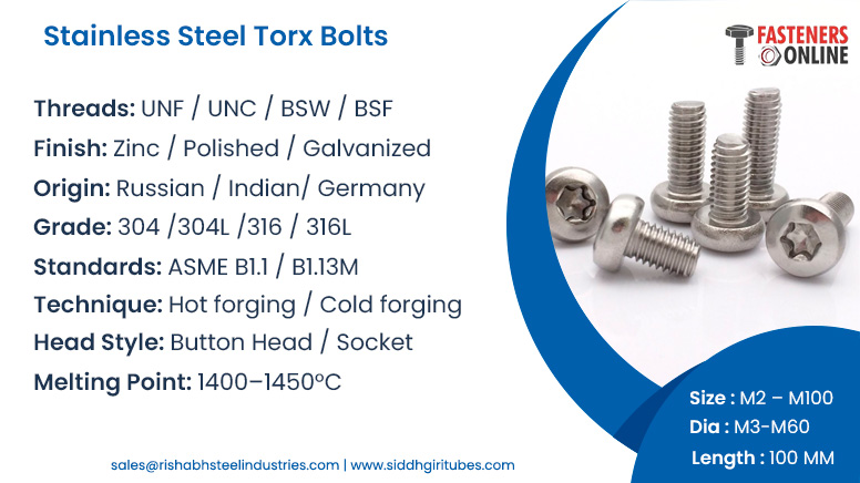 Stainless Steel Torx Bolts