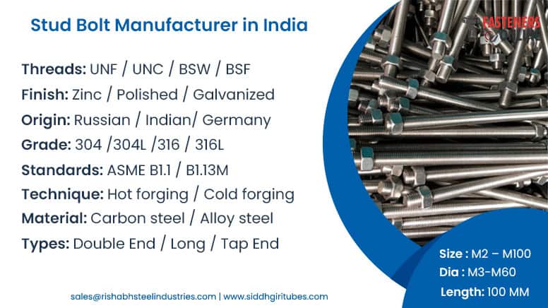 Stud bolt manufacturers in India