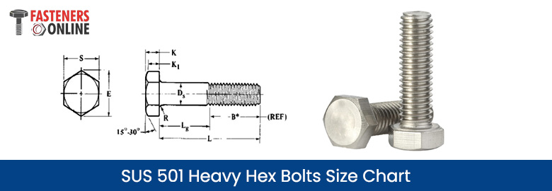SUS 501 Heavy Hex Bolts Size Chart