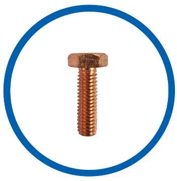 Pure copper heavy hex bolt